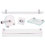 Ficha técnica e caractérísticas do produto Kit Acessórios de Vidro para Banheiro Incolor Retangular
