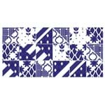 Ficha técnica e caractérísticas do produto Kit Adesivo de Azulejo Pietra Azul e Branco 20x20cm 18 Peças Inspire