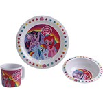 Ficha técnica e caractérísticas do produto Kit Alimentação Prato Raso e Fundo com Copo My Little Pony - By Kids