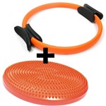 Ficha técnica e caractérísticas do produto Kit Anel de Pilates + Disco Inflavel Equilibrio Cushion Disc Liveup