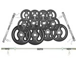 Ficha técnica e caractérísticas do produto Kit Anilhas Ferro Fundido 50Kg + 2 Barras de 40cm + Barra de 150cm - Sepo - Pesos