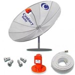 Kit Antena Parabólica Century Md170 1,70 Metros + Cabo + Lnb + Conector