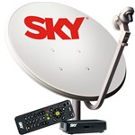 Ficha técnica e caractérísticas do produto Kit Antena Parabólica e Receptor Sky Pré Pago Flex Hd