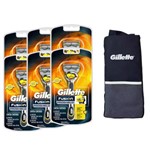 Kit Aparelho de Barbear Gillette Fusion Proshield 6 Unidades + Porta Chuteira