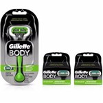 Ficha técnica e caractérísticas do produto Kit Aparelho Gillette Body + 3 Cargas Olympics