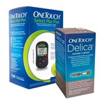 Ficha técnica e caractérísticas do produto Kit Aparelho Medidor OneTouch Select Plus Flex Ganhe Lanceta OneTouch Delica