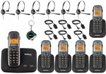Ficha técnica e caractérísticas do produto Kit Aparelho Telefone Fixo Bina 2 Linhas 5 Ramal e Headset - Intelbras