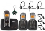 Ficha técnica e caractérísticas do produto Kit Aparelho Telefone Fixo Bina 2 Linhas 2 Ramal e Headset - Intelbras