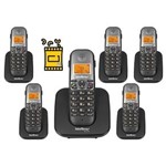 Ficha técnica e caractérísticas do produto Kit Aparelho Telefone Fixo Sem Fio TS 5120 com 5 Ramal Bina