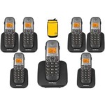 Ficha técnica e caractérísticas do produto Kit Aparelho Telefone Fixo Sem Fio TS 5120 com 6 Ramal Bina