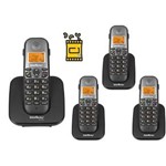 Ficha técnica e caractérísticas do produto Kit Aparelho Telefone Fixo Sem Fio TS 5120 com 3 Ramal Bina