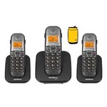 Ficha técnica e caractérísticas do produto Kit Aparelho Telefone Fixo Sem Fio TS 5120 com 2 Ramal Bina