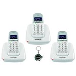 Ficha técnica e caractérísticas do produto Kit Aparelho Telefone Fixo Sem Fio TS 63V Branco com 2 Ramal