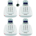 Ficha técnica e caractérísticas do produto Kit Aparelho Telefone Fixo Sem Fio Ts 63v Branco com 3 Ramal