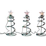 Kit Árvores de Natal em Espiral 3 Unidades 60 Lâmpadas Coloridas 110V - Christmas Traditions