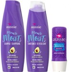 Ficha técnica e caractérísticas do produto Kit Aussie Moist Shampoo + Condicionador 360ml + 3 Minute Miracle 236ml Atacado