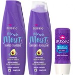 Ficha técnica e caractérísticas do produto Kit Aussie Moist Shampoo + Condicionador 360ml + 3 Minute Miracle 236ml