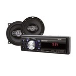 Ficha técnica e caractérísticas do produto Kit Automotivo Rádio MP3 e 2 Alto Falantes 6 Polegadas 12VDC AU954 - Multilaser