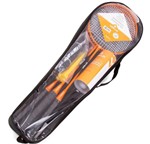 Ficha técnica e caractérísticas do produto Kit Badminton 4 Raquetes + 3 Petecas + Rede Suportes - Vollo