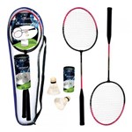 Ficha técnica e caractérísticas do produto Kit Badminton com 2 Raquetes e 3 Petecas - Art Brink