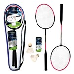 Ficha técnica e caractérísticas do produto Kit Badminton com 2 Raquetes e 3 Petecas - Art Sport