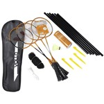 Ficha técnica e caractérísticas do produto Kit Badminton Raquetes Petecas de Nylon Rede 9 Peças VB004 Vollo