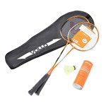Ficha técnica e caractérísticas do produto Kit Badminton 2 Raquetes + 3 Petecas Vollo