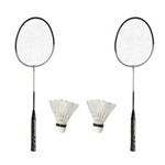 Ficha técnica e caractérísticas do produto Kit Badminton 2 Raquetes - 2 Petecas