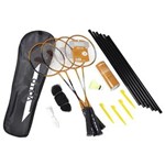 Ficha técnica e caractérísticas do produto Kit Badminton Vollo Sports com 4 Raquetes 3 Petecas de Nylon e Rede com Suporte