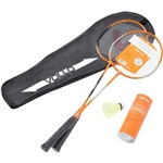 Kit Badminton VOLLO VB002 com 2 Raquetes e 3 Petecas
