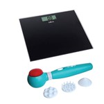 Kit Balanca Digital Slim Preta + Multimassageador