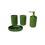 Ficha técnica e caractérísticas do produto Kit Banheiro 4 Peças Verde 52202 Basic Kitchen - VERDE