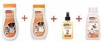 Ficha técnica e caractérísticas do produto Kit Banho para Cães e Gatos - Shampoo Condicionador Perfume e Seca Xixi - Sanol