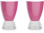 Ficha técnica e caractérísticas do produto Kit 2 Banquetas Argo Assento Color Base Cristal Rosa - Im In