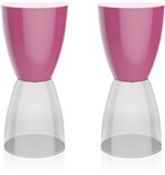 Ficha técnica e caractérísticas do produto Kit 2 Banquetas Bery Assento Color Base Cristal Rosa - Im In