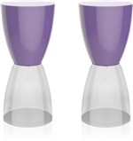 Ficha técnica e caractérísticas do produto Kit 2 Banquetas Bery Assento Color Base Cristal Roxo - Im In