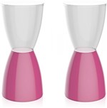 Ficha técnica e caractérísticas do produto Kit 2 Banquetas Bery Assento Cristal Base Color Rosa - Im In