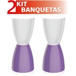 Ficha técnica e caractérísticas do produto Kit 2 Banquetas Bery Assento Cristal Base Color Roxo