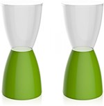 Ficha técnica e caractérísticas do produto Kit 2 Banquetas Bery Assento Cristal Base Color Verde - Im In