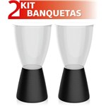 Ficha técnica e caractérísticas do produto Kit 2 Banquetas Carbo Assento Cristal Base Color Preto