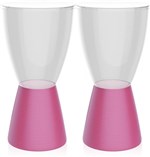 Ficha técnica e caractérísticas do produto Kit 2 Banquetas Carbo Assento Cristal Base Color Rosa - Im In