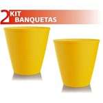 Ficha técnica e caractérísticas do produto Kit 2 Banquetas Fluo Color - Amarelo Ouro