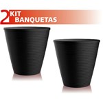 Ficha técnica e caractérísticas do produto Kit 2 Banquetas Fluo Color Preto