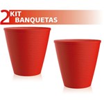 Ficha técnica e caractérísticas do produto Kit 2 Banquetas Fluo Color Vermelho