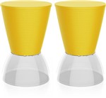 Ficha técnica e caractérísticas do produto Kit 2 Banquetas Nick Assento Color Base Cristal Amarelo - IM In