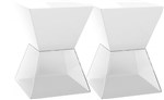 Ficha técnica e caractérísticas do produto Kit 2 Banquetas Nitro Assento Color Base Cristal Branco - Im In