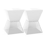 Ficha técnica e caractérísticas do produto Kit 2 Banquetas Nitro Assento Color Base Cristal Branco