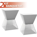 Ficha técnica e caractérísticas do produto Kit 2 Banquetas Nitro Assento Color Base Cristal Cinza