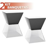 Ficha técnica e caractérísticas do produto Kit 2 Banquetas Nitro Assento Color Base Cristal