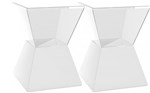 Ficha técnica e caractérísticas do produto Kit 2 Banquetas Nitro Assento Cristal Base Color Branco - Im In